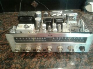 Pilot 402 Stereo Tuner Tube Amp 6bq5 Tele 12ax7 Bench Checked And Serviced.