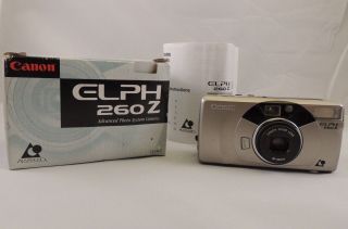 Canon Elph 260z 35mm Autofocus Camera With Zoom Advanced Photo System Vtg Ix 240