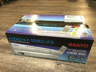 Sanyo Vwm - 950 4 - Head Hi - Fi Vhs Vcr Recorder Player Nib Vintage Silver