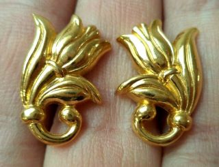 Stunning Vintage Estate Gold Tone 3/4 " Earrings 2796y