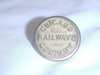 Vtg Railroad Railway Uniform Button Chicago Railways Company Scovill