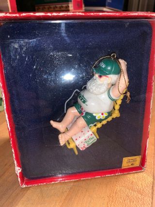 Russ Nfl Jets Christmas Ornament,  Santa In Lounge Chair