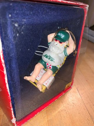 Russ NFL Jets Christmas Ornament,  Santa in Lounge Chair 2