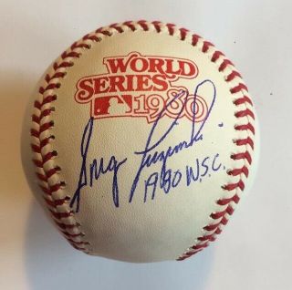 Greg Luzinski Phillies Signed 1980 World Series Ball “1980 W.  S.  C.  ” Inscription