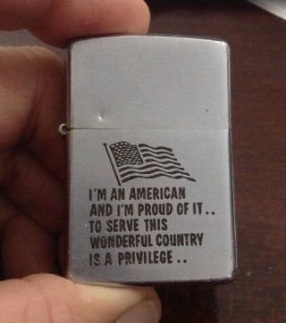 Vintage Zippo Lighter American Flag - I 