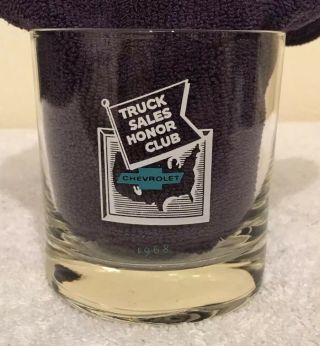 Vintage 1968 Chevrolet Dealers Truck Sales Honor Club Award Glass Rare Awesome