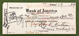 Roy Hutson Autographed Check Died 1957 Brooklyn Dodger