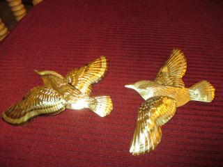 Vintage Home Interiors Homco Gold Humming Birds Set Of 2 Wall Hangings