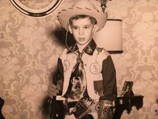 33 Vintage Photograph Little Boy with Toy Cap Guns Cowboy Hat Boots Memphis TN 2