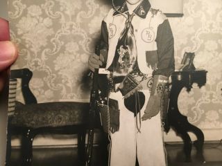 33 Vintage Photograph Little Boy with Toy Cap Guns Cowboy Hat Boots Memphis TN 3