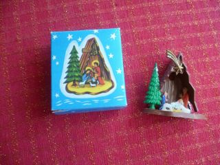 Vintage Miniature Nativity Set Creche Manger Scene