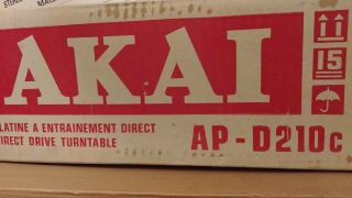 Akai Ap - D210 Direct Drive Turntable, .  Made In Japan