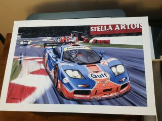 1996 Gulf Mclaren F1 Art Print James Weaver At Spa Roger Warrick