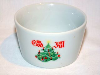 Vintage Christmas Ceramic Tree God Jul Dish 1 - 7/8 " Tall 3 " Diameter