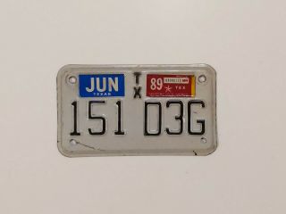 1989 Texas Motorcycle License Plate