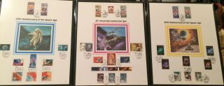 Vintage 1977 Fleetwood Stamp Portfolio 20th Anniversary Of The Space Age Stamps