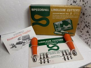 Speedball Linoleum Cutters Assortment No.  2 Vintage 