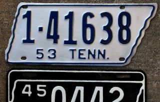 1953 Tennessee State Shaped License Plate 1 Davidson [very Careful Repaint Job]