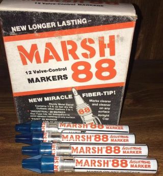 4 Marsh Industrial Grade Markers Activated Vintage Solvent Based Marsh Brand