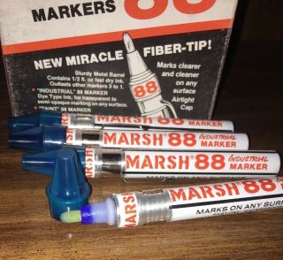 4 Marsh Industrial Grade Markers Activated Vintage Solvent Based Marsh Brand 2