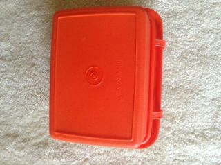 Vintage Tupperware Pak - N - Carry Red Lunch Box 1254 - 2 and Handle 1322 - 1 3