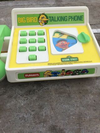 Vintage Playskool 1983 Sesame Street Big Bird Talking Phone Rare/HTF 3
