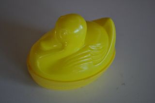Vintage Easter Duck Hard Plastic Candy Container