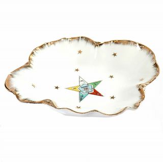 Vintage Masonic Eastern Star Scallop Shaped Candy Trinket Dish Temple Treasures