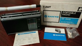 Vintage Sanyo Rp 7410 Portable Radio - Am/fm Weather - Matic Radio -