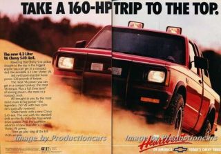 1988 Chevrolet S - 10 Truck 4x4 2 - Page Advertisement Print Art Car Ad J762
