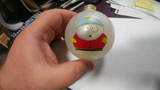 Vintage Comedy Central South Park Cartoon Cartman Glass Christmas Tree Ornament