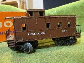 Lionel O Scale 6017 Caboose Vintage Brown With Tatt Ob