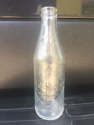 Vintage Coke Diamond Glass Soda Bottle - 10floz (1960`s) Clear