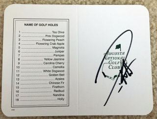 Danny Willett Signed Autographed Masters Scorecard,  Augusta National,  2016 Champ