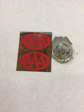 Vintage Aaa “school Safety Patrol Patrolman “ Metal Badge.