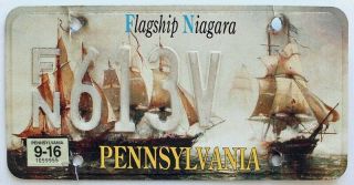 Pennsylvania Flagship Niagara Specialty Graphic License Plate Fn 613v Tall Ships
