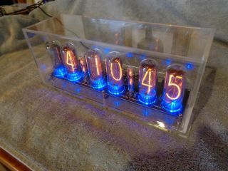Nixie Clock With In - 18 Tubes,  Gps Time Receiver And Plexiglass Case