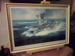 H.  M.  S Ark Royal Robert Taylor Framed Royal Navy Print