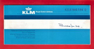 Old Passenger Ticket - Klm Royal Dutch Airlines - Birmingham To Dusseldorf: 1981