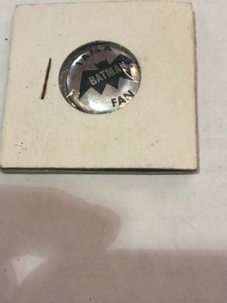 I Am A Batman Fan (1966) Silver Vintage Dc Comics Pin - Back Button Creative House