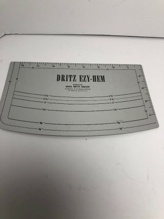 Vintage Dritz Ezy - Hem Edna Bryte Bishop Clothing Construction Measuring Hem Tool