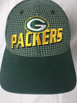 Green Bay Packers Baseball Style Hat Cap Nfl Pro Line Green White Checked