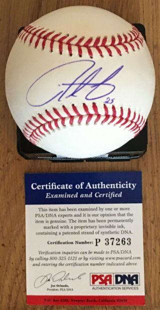 Derrek Lee With 25 Licensed Psa/dna Authenticated Signed Major League Baseball