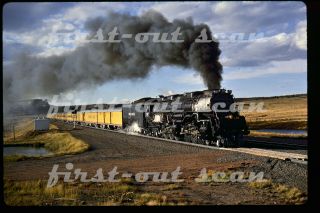 Slide - Union Pacific Up 3985 Steam Passenger Action October 1988