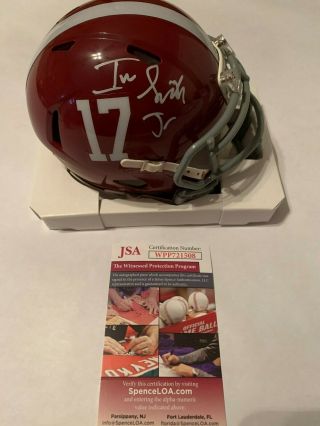 Irv Smith Jr Autographed Alabama Crimson Tide Speed Mini Helmet Jsa Witness