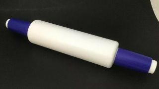 Vintage Tupperware Blue Handled Fill & Chill Rolling Pin Hot Or Cold