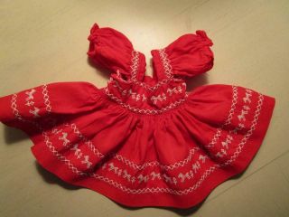 Vintage Handmade Scandinavian Embroidery Dress Chatty Cathy