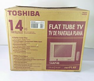 Toshiba 14af46 14 " Crt Retro Television Flat Tube Tv Old Stock