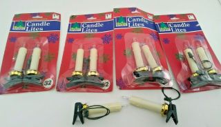 Vintage 1995 Christmas Tree Candle Lights With Clips