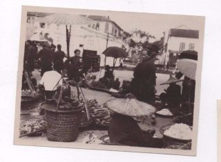Old Photograph The Chinese Market Singapore Malaya Vintage 1920s (478)